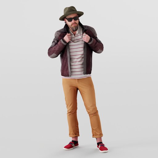 Guy in a quilted jacket Men models BlenderKit