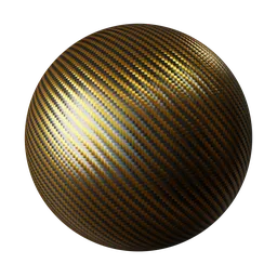 High-resolution carbon fiber black and gold PBR material for 3D modeling in Blender and other apps.