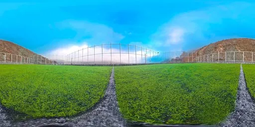 Green Sports Field Mountain Sunset HDRI