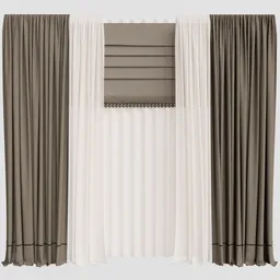GD Silk and Cotton Curtain Set