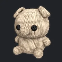 Soft knitted plush pig toy