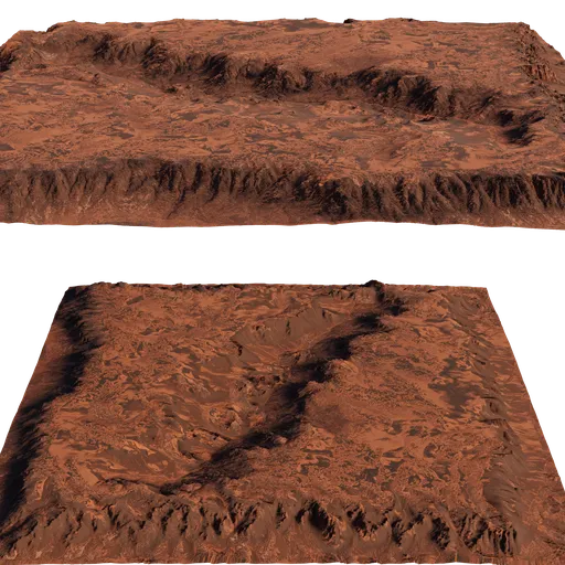 High-resolution 3D landscape model featuring detailed crack, designed for Blender with realistic 4K textures.
