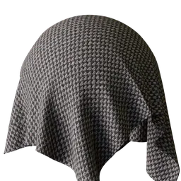 Taupe and Black Wool Blend Canvas