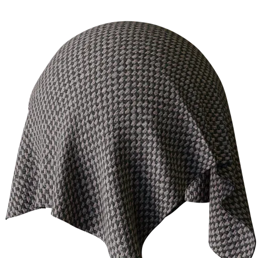 Taupe and Black Wool Blend Canvas