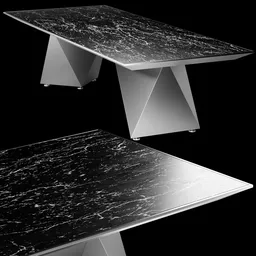 Realistic marble surface 3D table model for Blender, showcasing detailed textures and modern design aesthetics.