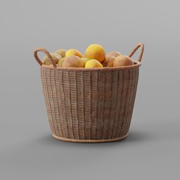 Wicker basket with oranges