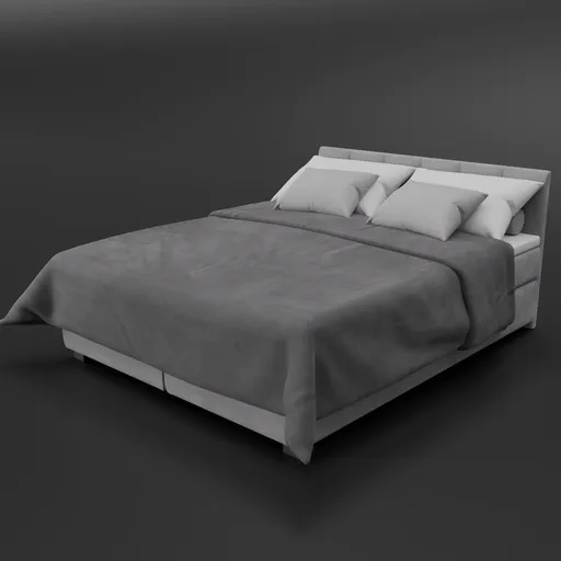 Gray box spring bed