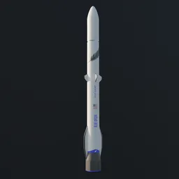 Detailed 3D model of a heavy-lift launch vehicle, compatible with Blender for space-themed projects.