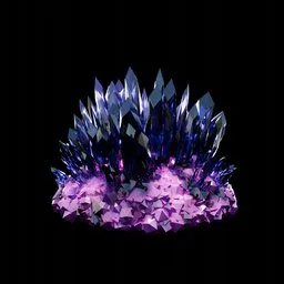 Round Crystal Blue Purple