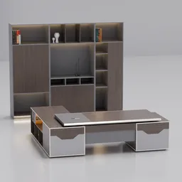 Executive Office Desk with Cabinet