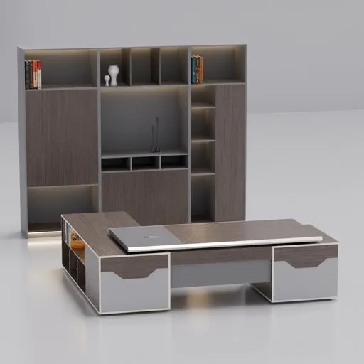 Executive Office Desk with Cabinet