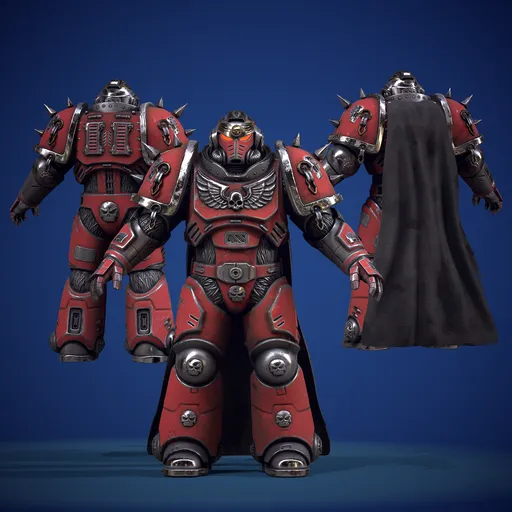 Sci-Fi Gothic Heavy Armor Warrior red