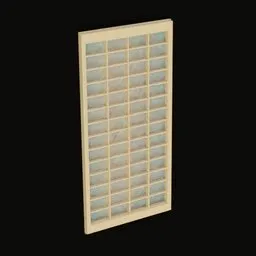 Detailed 3D model of a traditional Japanese paper sliding door, compatible with Blender.