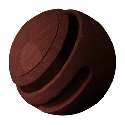 High-resolution mahogany red WPC wood texture for realistic PBR 3D rendering in Blender and other software.