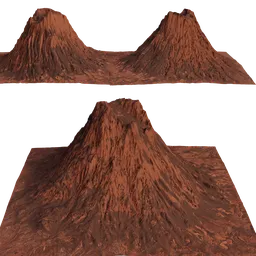 Detailed 3D mountain model with 4K textures, optimized for rendering in Blender 3D.