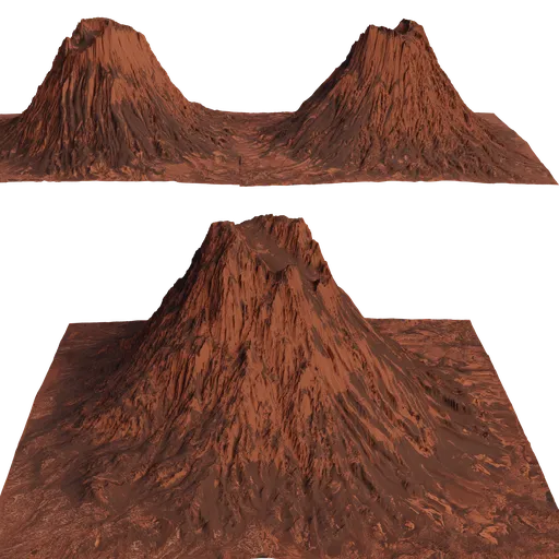 Detailed 3D mountain model with 4K textures, optimized for rendering in Blender 3D.