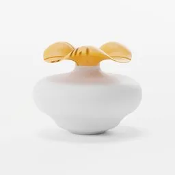 Elegant 3D modeled vase with gold accents, perfect for modern interior decor, compatible with Blender.