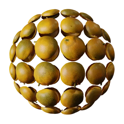 High-resolution mandarin texture for 3D modeling, suitable for Blender and PBR workflows.