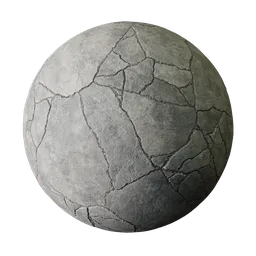 Damaged concrete pavement