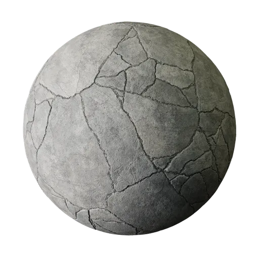 Damaged concrete pavement