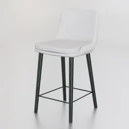 Highly detailed Blender 3D model of a modern bar stool with textured fabric finish and metal legs.