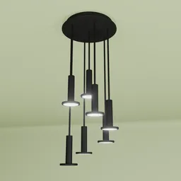 Pablo Cielo 7 Pendant Chandelier Black