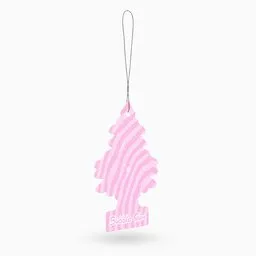 Detailed pink 3D model of a tree-shaped air freshener, optimized for Blender, with realistic textures and lighting.