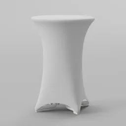 White outdoor Standing Table with cloth