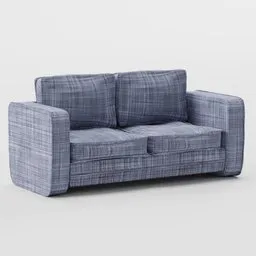 Detailed 3D model render of a checkered texture sofa for Blender modeling and design.