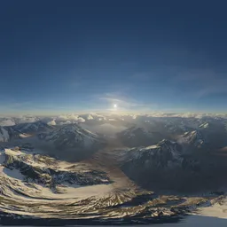 Aerial Mountain Landscape Sunny Sky