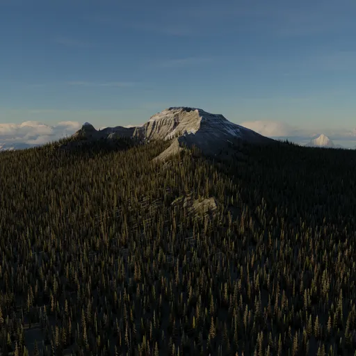 Mountain Peak Terrain Trees