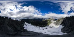 Aerial Mountain Landscape Sunny Cloudy