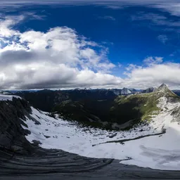 Aerial Mountain Landscape Sunny Cloudy