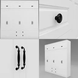 White wooden Wardrobe