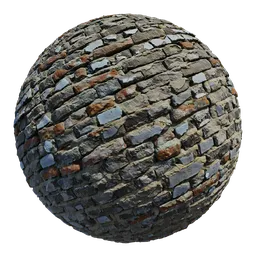 Scan Old brick wall broken