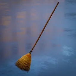 Realistic 3D broom model with detailed texturing, perfect for Blender 3D artists and digital renders.