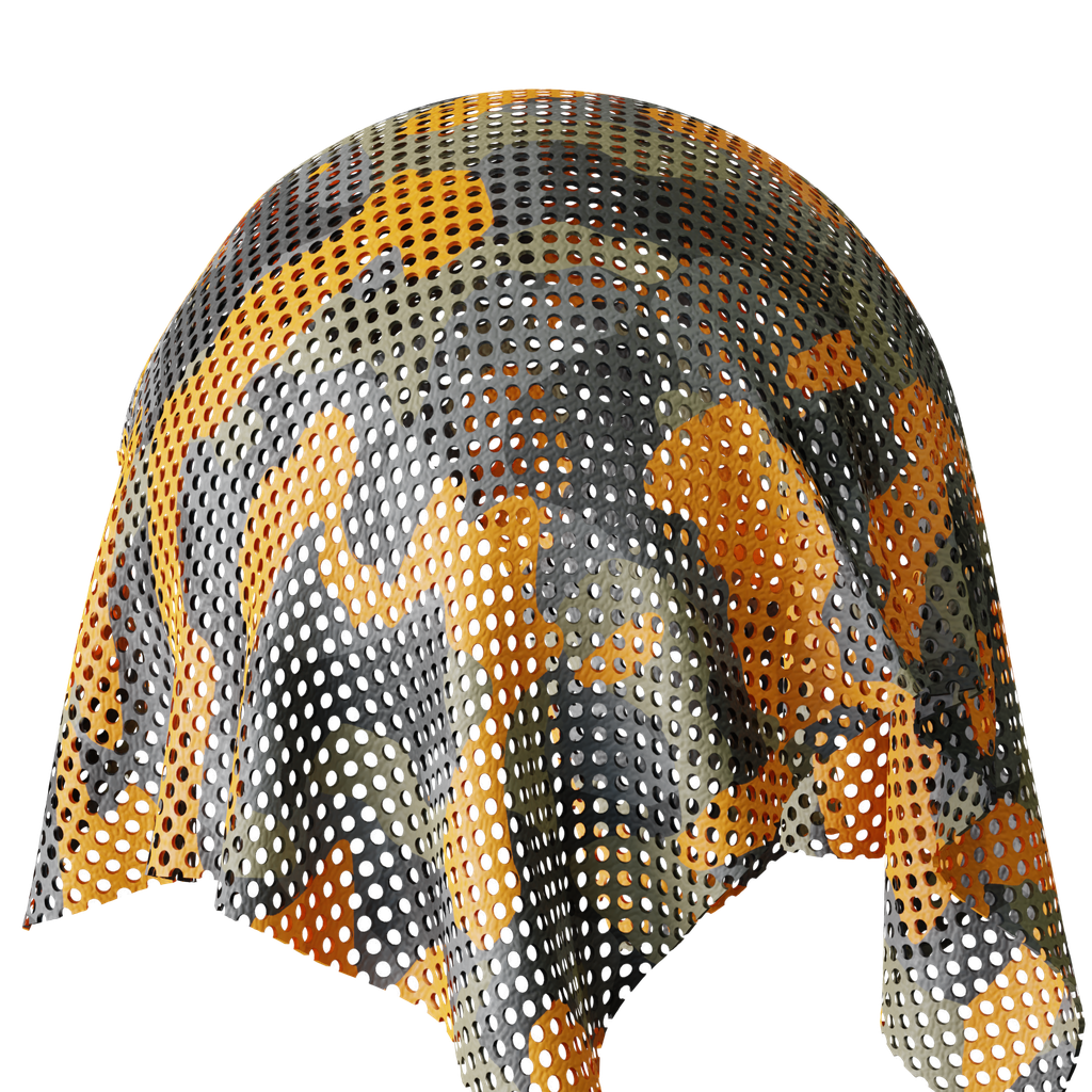 blenderkit-download-the-free-orange-camo-with-holes-material