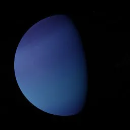 Highly detailed 3D model of Neptune at a 1:10000000 scale for Blender visualization and rendering.