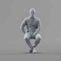 Lowpoly Male Sitting