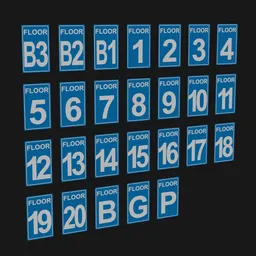 European Floor Number Signs