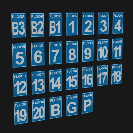 European Floor Number Signs