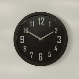 Modern Wall Clock Black