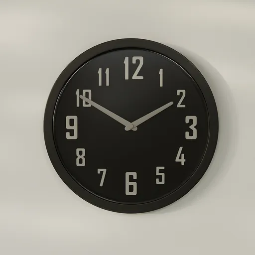 Modern Wall Clock Black