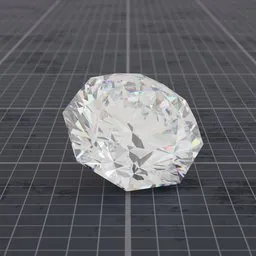 Highly detailed octagon-cut gemstone 3D model with realistic diamond shader, customizable materials for Blender rendering.