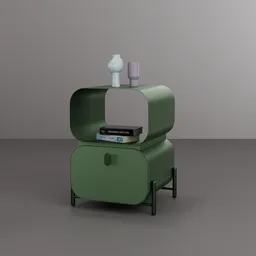 Modern Green Iron Bedside Table / Decor