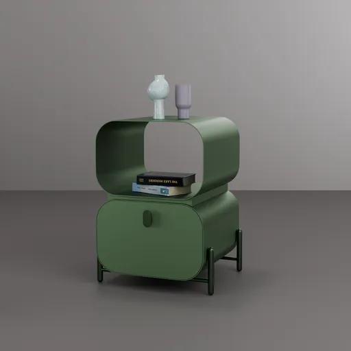 Modern Green Iron Bedside Table / Decor