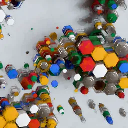 Watercolor Hexagonal Column Lattice