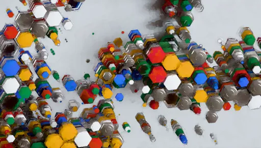Watercolor Hexagonal Column Lattice
