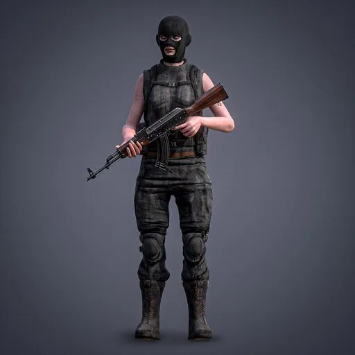 Female Military Soldier Rigged