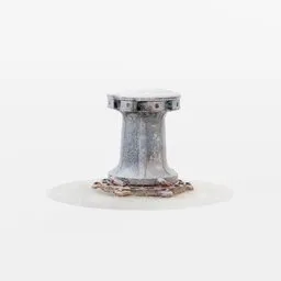"Metal Rustic Nautical Capstan 3D model for Blender 3D software. Photogrammetry scan ensures optimized details and the 2k PBR texture adds realism to the grungy steel look, perfect for watercraft part designs."